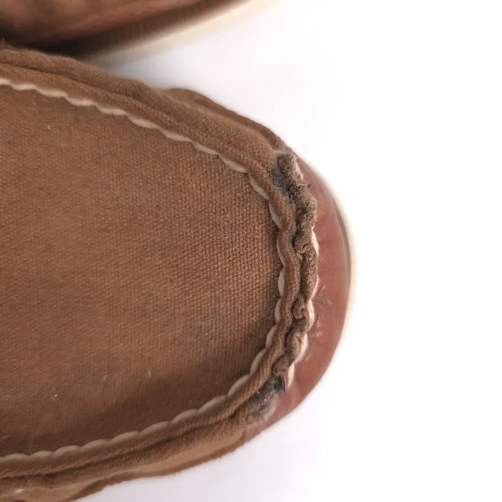 POLO‎ RALPH LAUREN Blackley 10.5D Leather Textile Loafers Brown Men’s Shoes